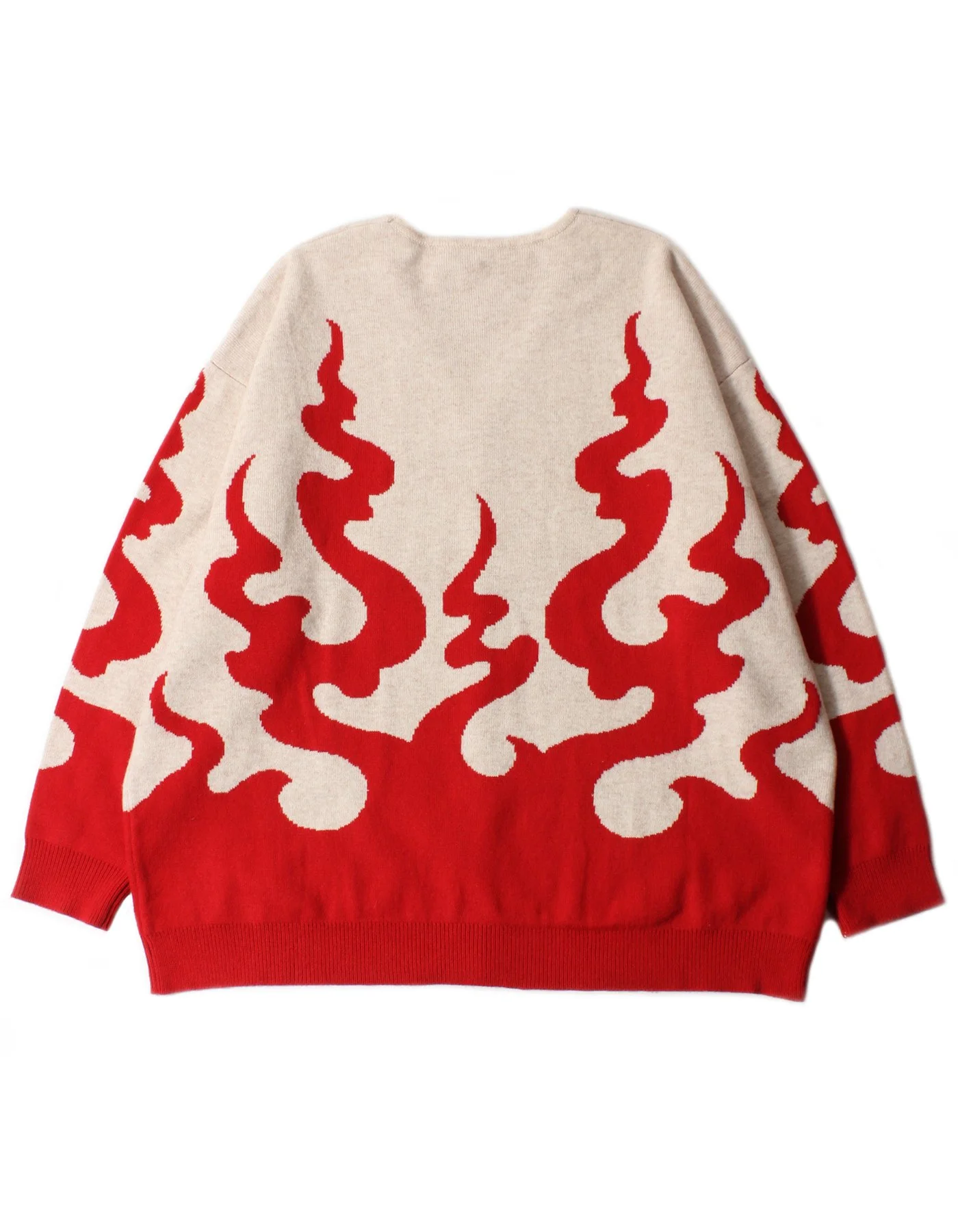 Enfei Women's Oversized Bat Sleeve Knit Sweater – Purple Flame Design - View #13