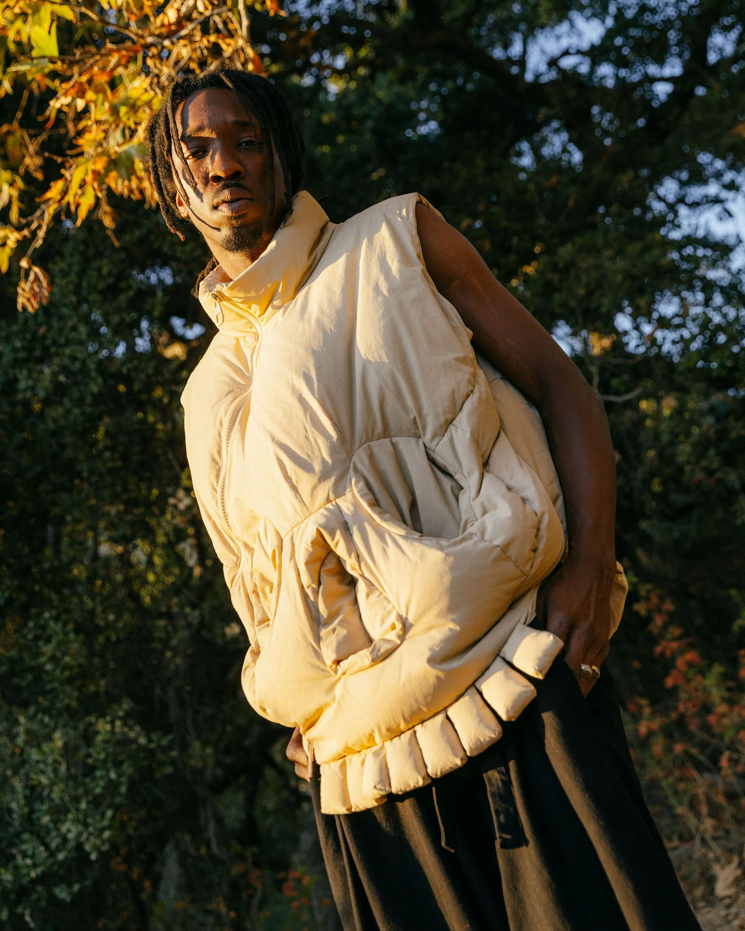 SKULL PUFFER VEST - TAN | Prospective Flow | Japanese Fashion for 