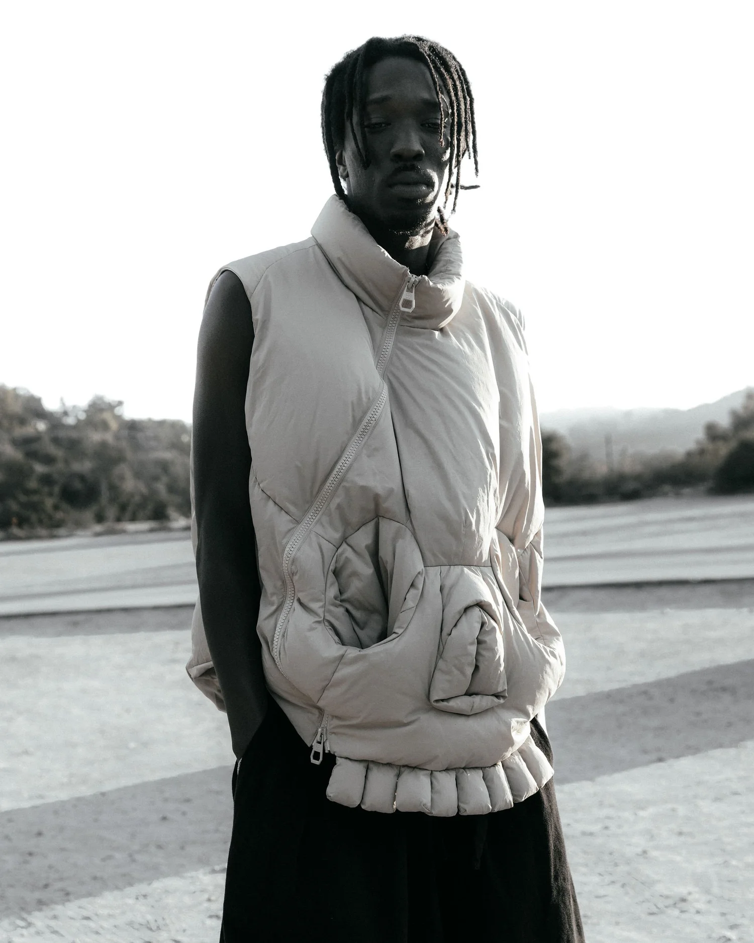 SKULL PUFFER VEST - TAN | Prospective Flow | Japanese Fashion for 