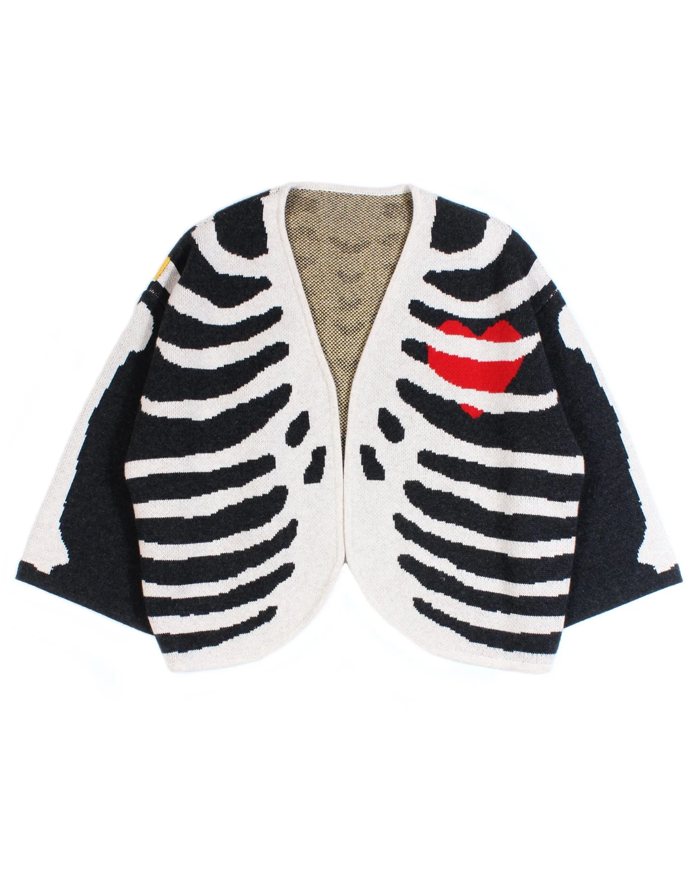RIB CAGE KIMONO SWEATER - BLACK
