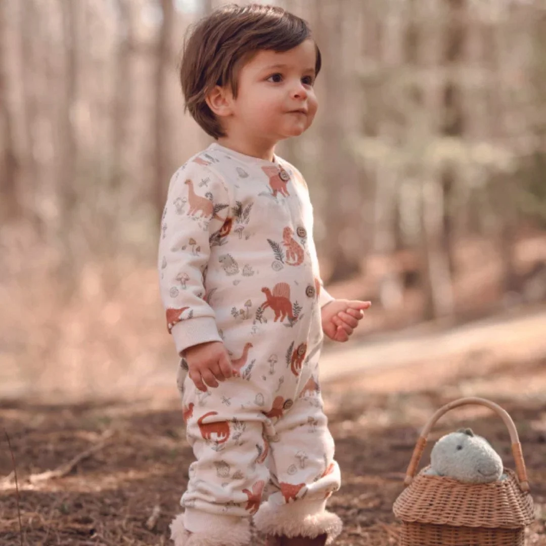 Spotted! 👀⁠
⁠
I spy with my little eye, the cutest little dino set! How adorable is our artwork in this collection?! The most perfect design for exploring in style!⁠
⁠
View our new SS27 collection today by clicking the link in our bio, or send us an