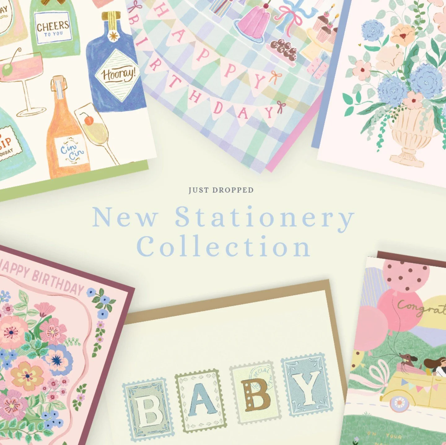 New Card Collection! 🌸⁠
⁠
We&rsquo;re thrilled to share our latest designs, now available! From trending birthday cakes and renewed wedding icons to the sweetest newborn welcomes and stunning floral bouquets, each piece is inspired by the season&rsq