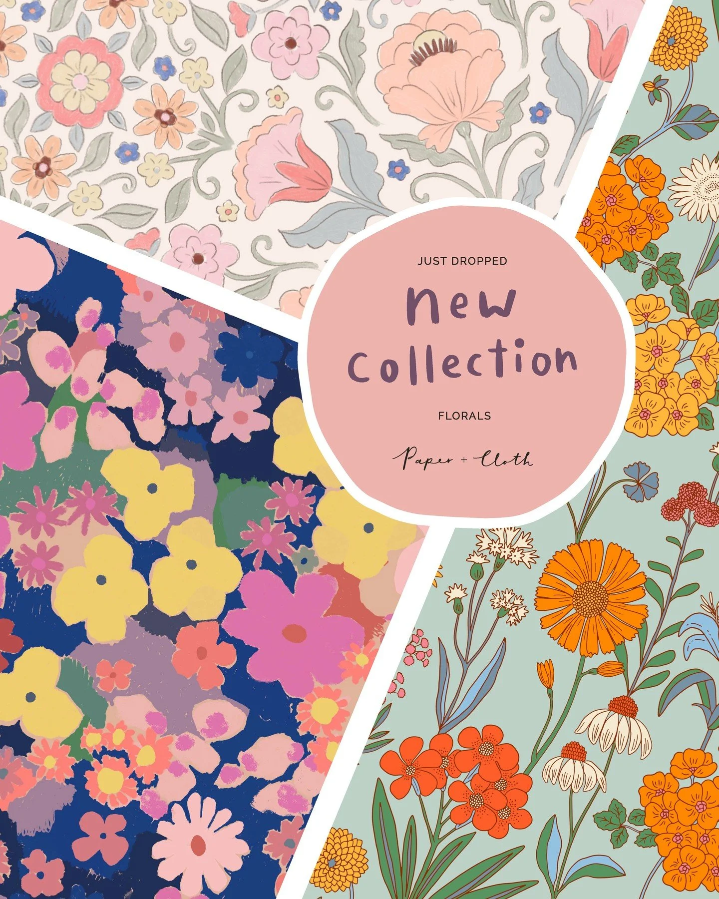 New Floral Collection! 🌷⁠
⁠
Spring is here, and daffodils and snowdrops are finally making their appearance!⁠
⁠
This season, florals take centre stage &mdash; from delicate Liberty-inspired ditsies and modern trellis prints to lush blooms and bold b