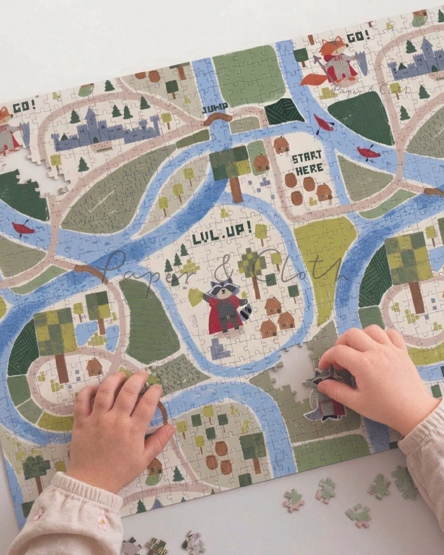 How cool does our boy&rsquo;s artwork look on this puzzle?! ⁠
⁠
Autumn is always puzzle season in our studio, and with the rise of map and quest-inspired designs, this combo is perfect! It&rsquo;s giving adventure, creativity, and cosy vibes all in o