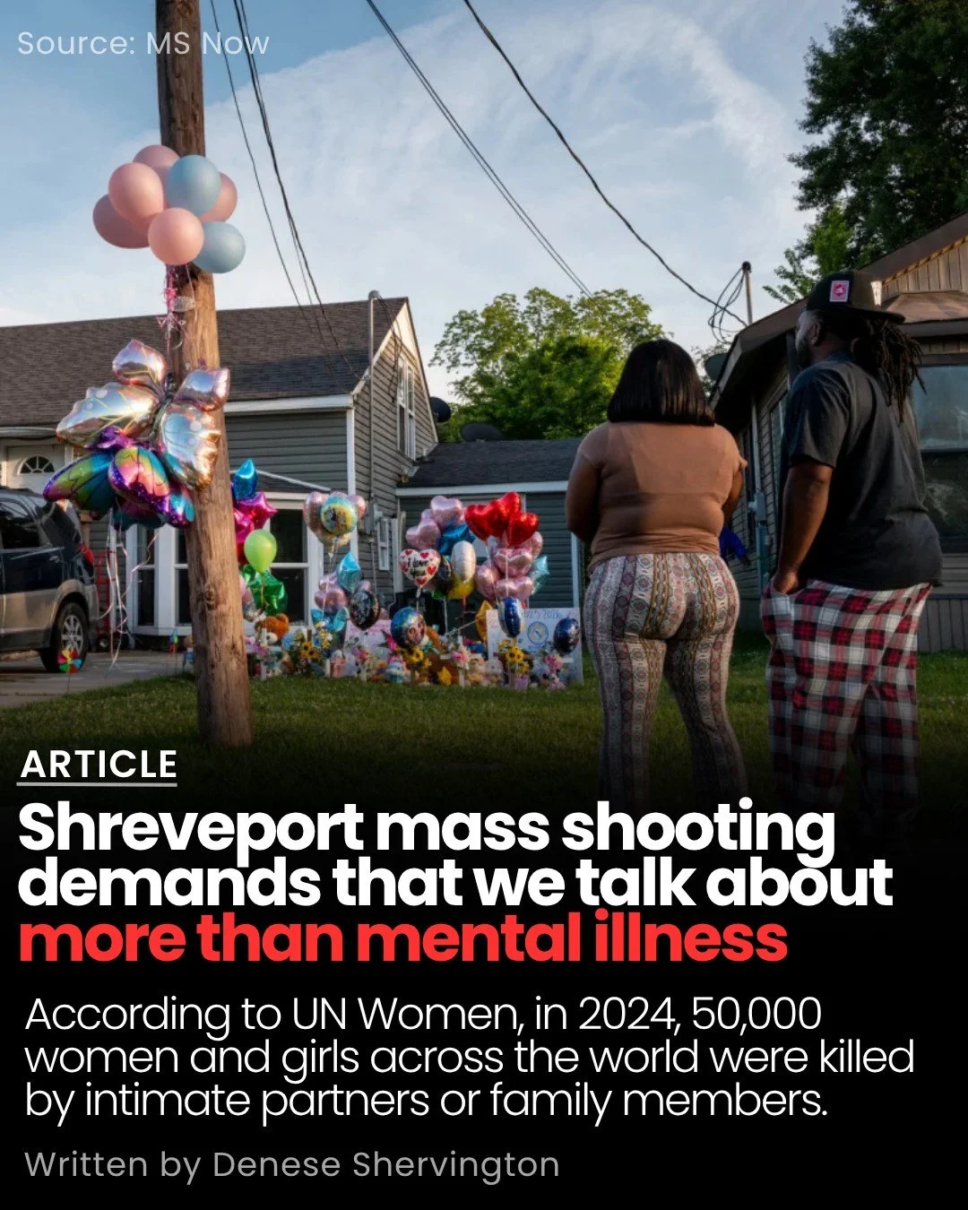 &ldquo;Untreated trauma is the underbelly of violence.&rdquo;

About a month ago, our Founder, Dr. Denese Shervington, was asked to write an op-ed for MS Now to reflect on the devastating mass shooting in Shreveport and how it connects to a wider iss