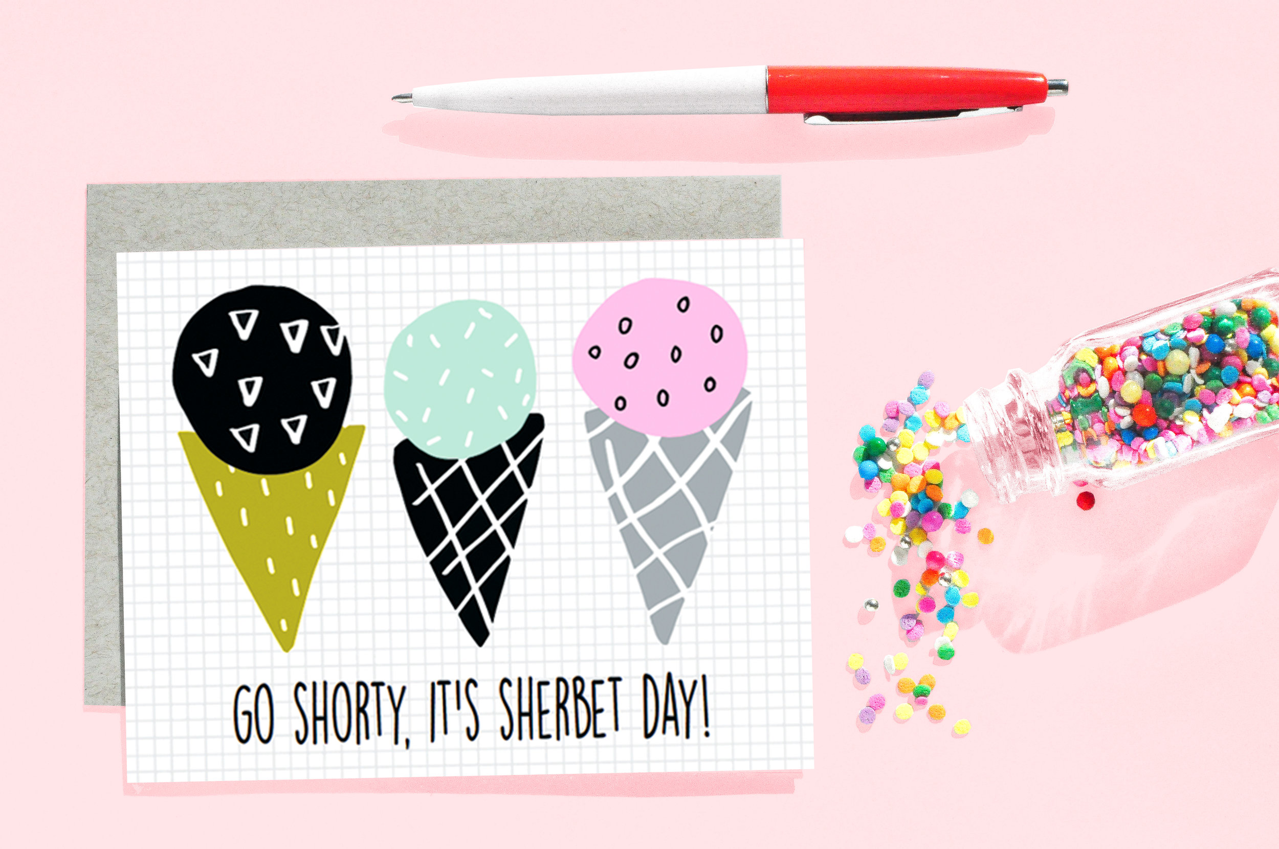 Hey Shawty It's Sherbert Day Greeting Greeting Card – greystreetpaper