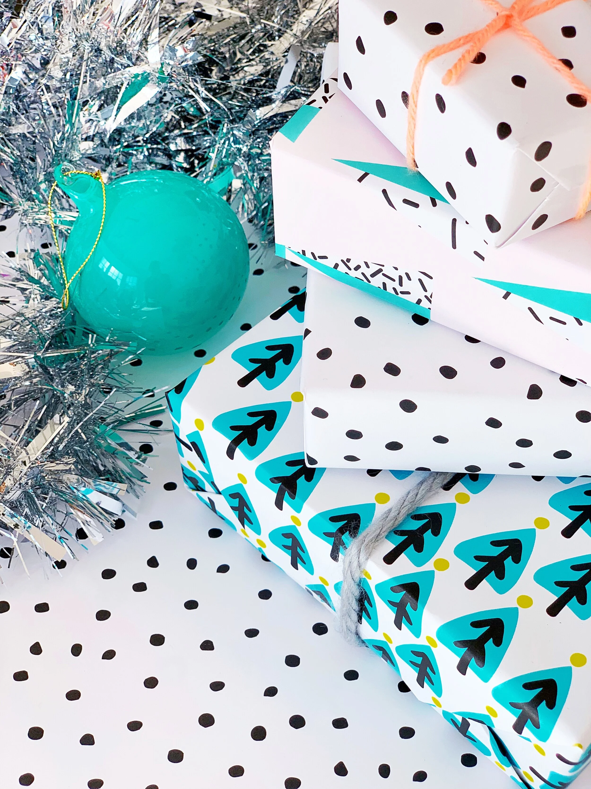 Wrapped Presents Green Trees Sprinkle Dotty.JPG