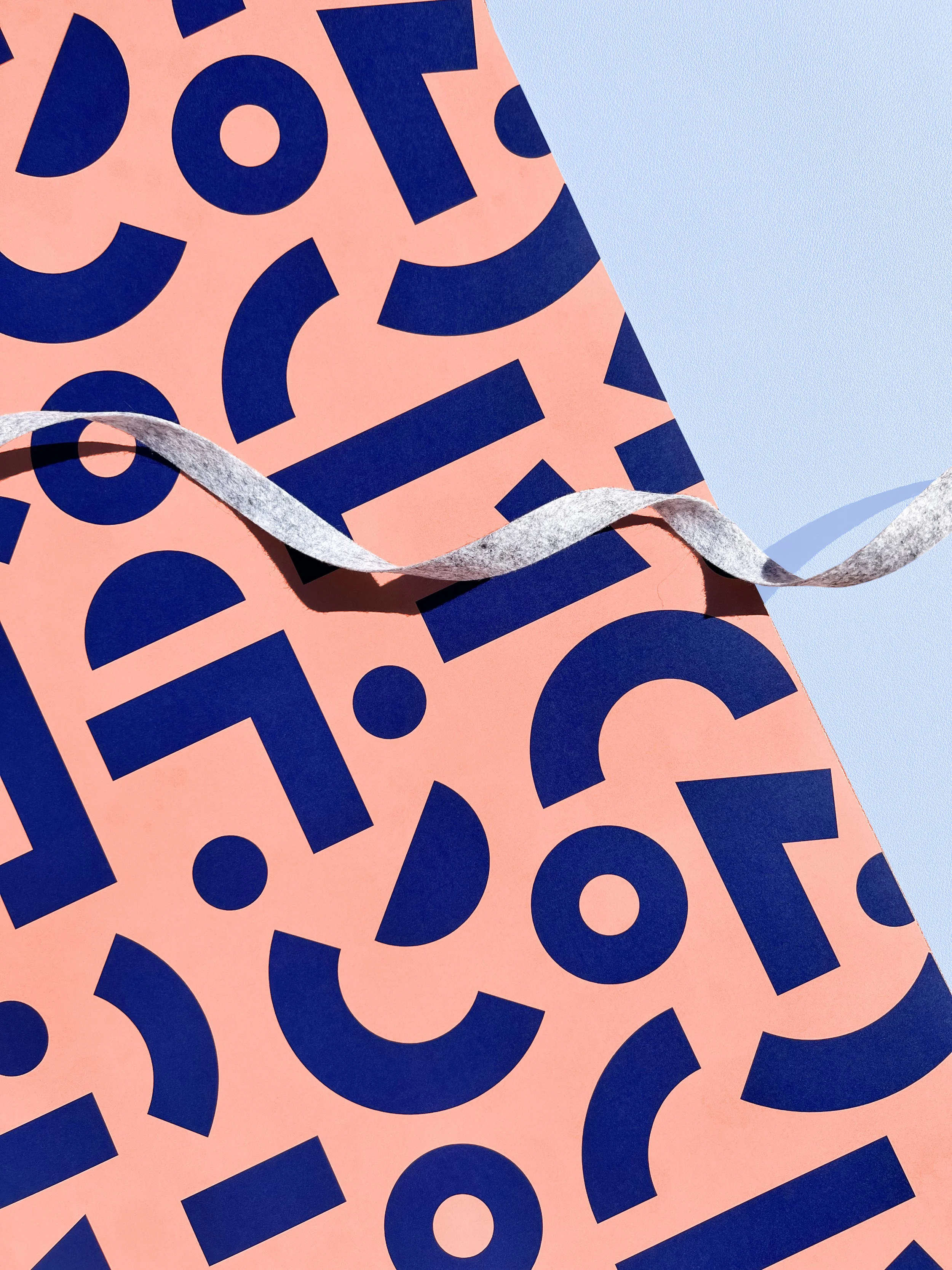 Geometry Wrapping Paper Sheet - Coral & Navy