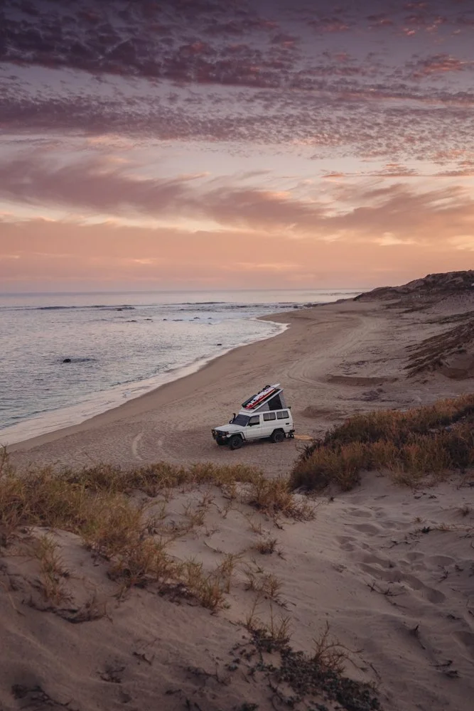 Troopy Beached in Baja, Mexico - Vertical