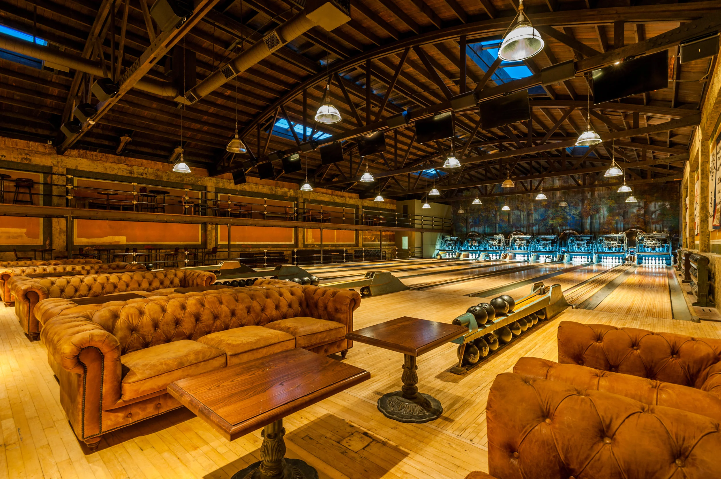 Restored interior of Highland Park Bowl