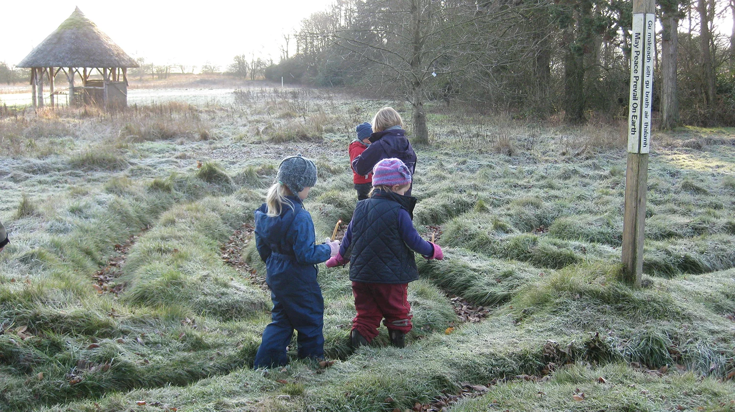 Candle Procession We moulded clay around beeswax candles and walked with our Christingle candles in the Labyrinth.