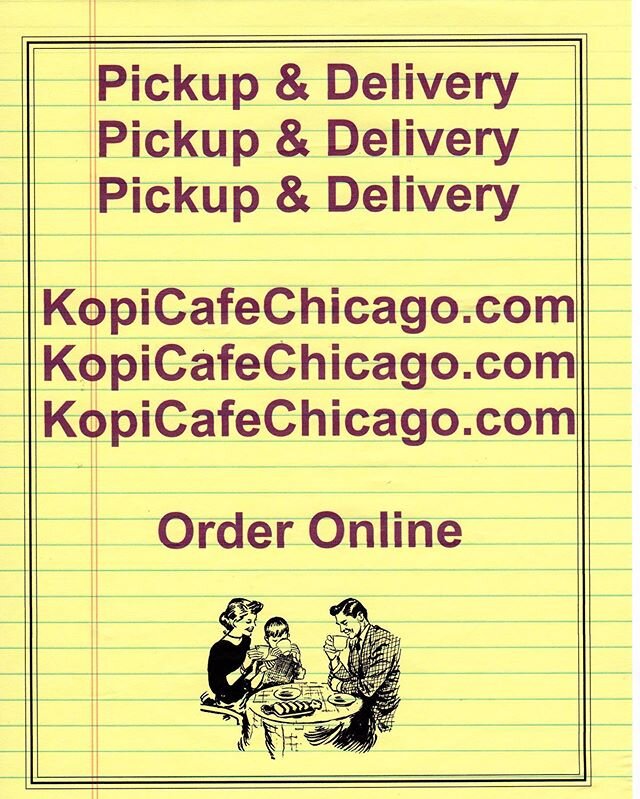 Order online! Pick up or delivery. Order from wherever you are sheltering. In whatever you are wearing. Sweats, tuxedo, wetsuit, underpants. kopicafechicago.com  Link in bio. #veggiedelivery #cakedelivery #avillechamber #chicagocafe #veganchicago