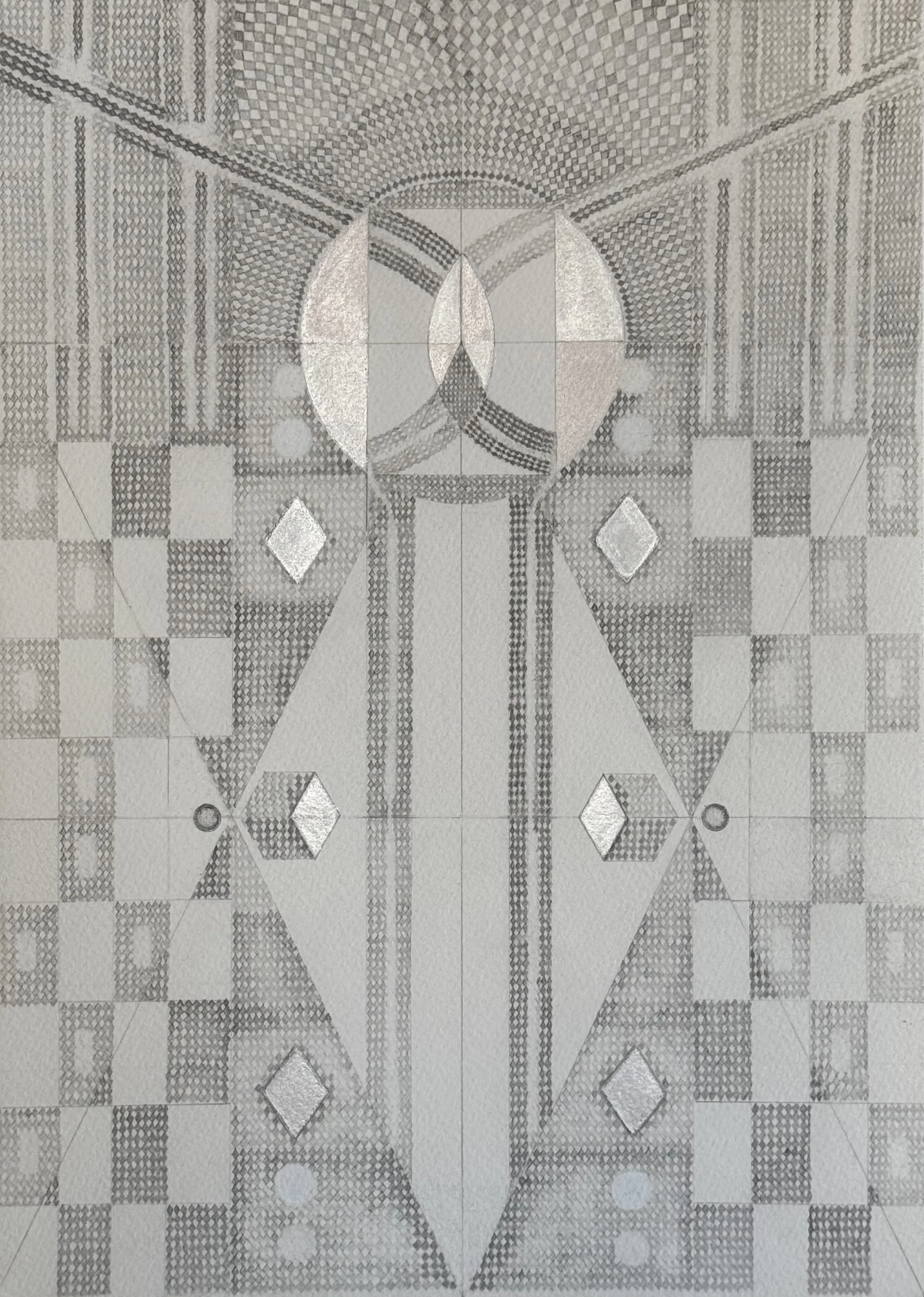 Graphite and Iridecsent gouache on 100% cotton paper 300 GSM 18"x14"
