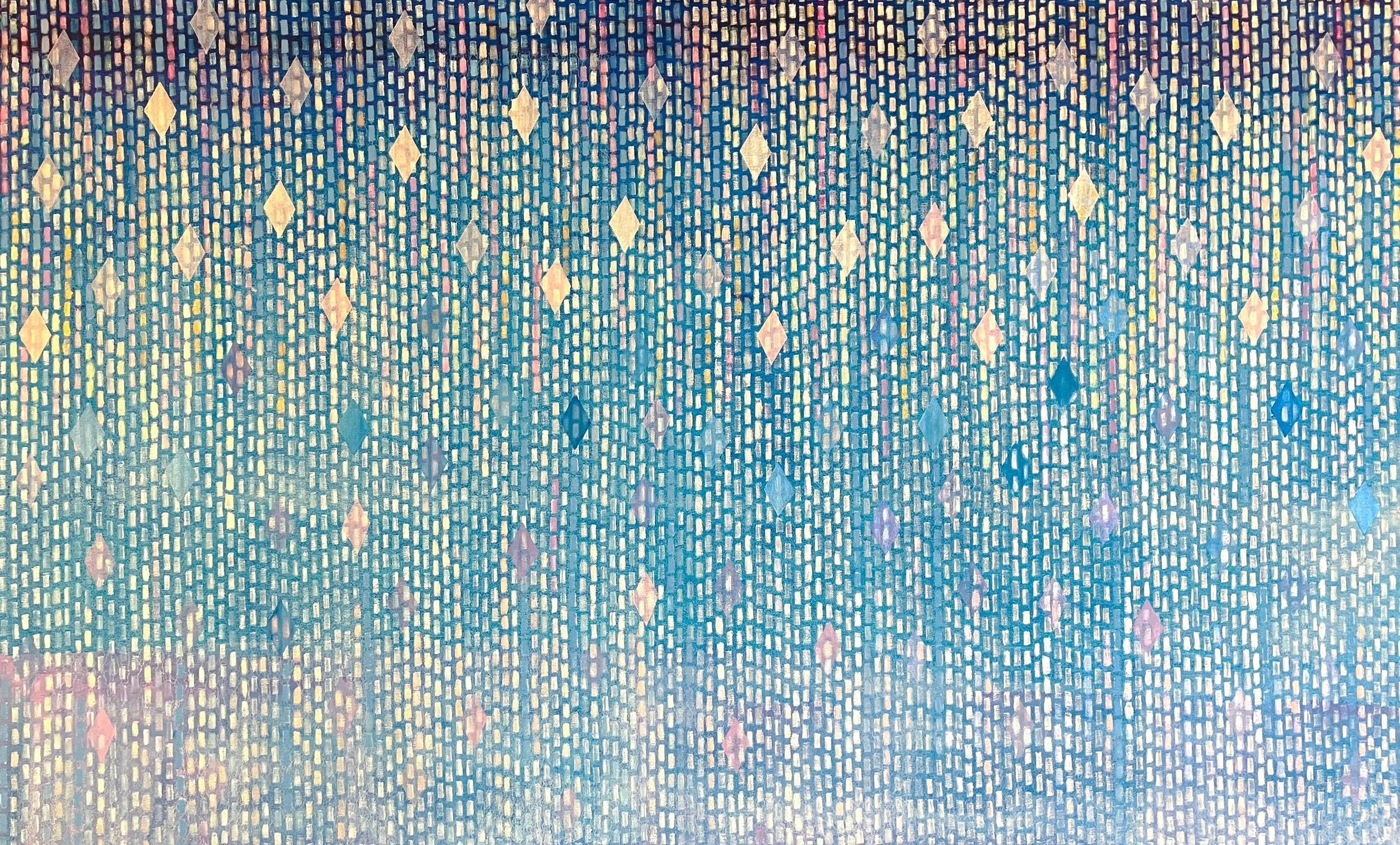 MICA -INFUSED OILS, INTERFERENCE OILS & GRAPHITE ON CANVAS 28"x46"