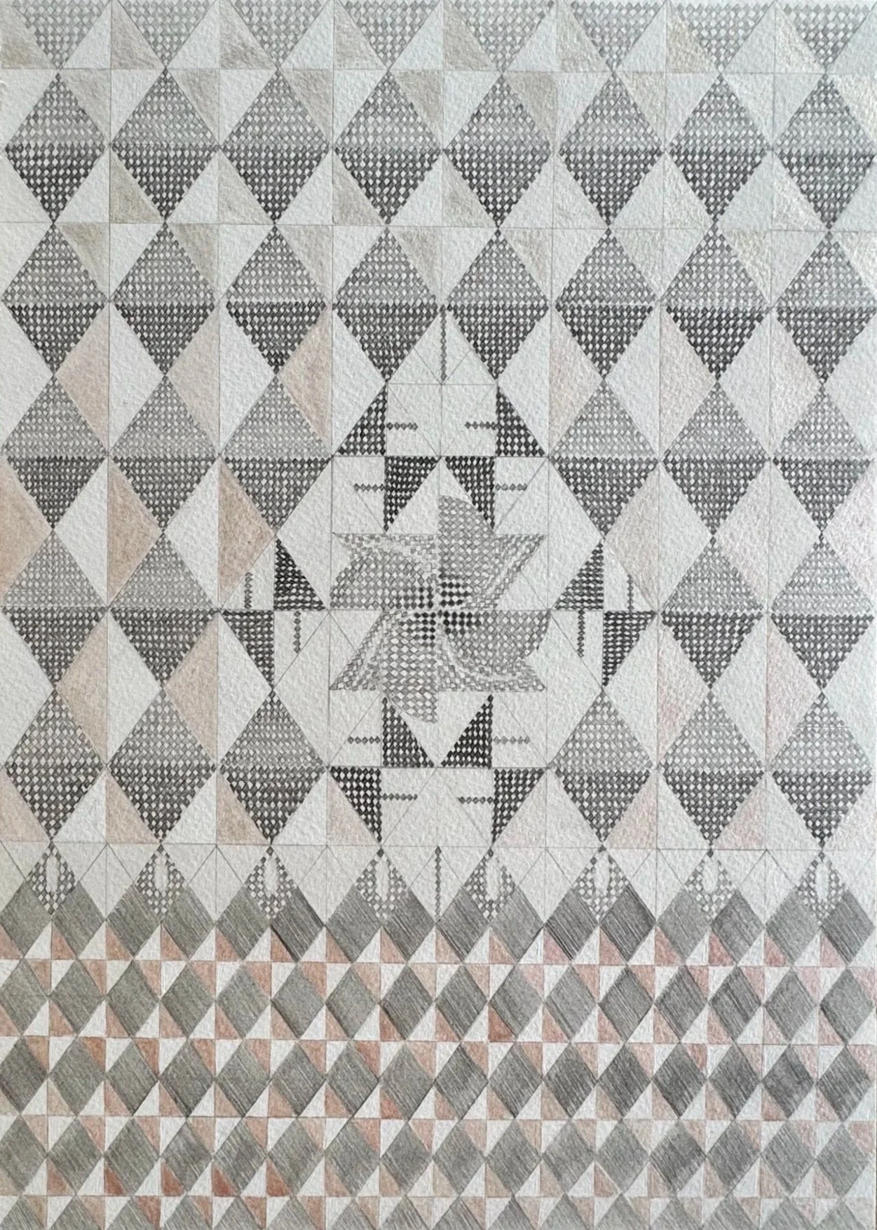 Graphite and Iridecsent gouache on 100% cotton paper 300 GSM 18"x14"
