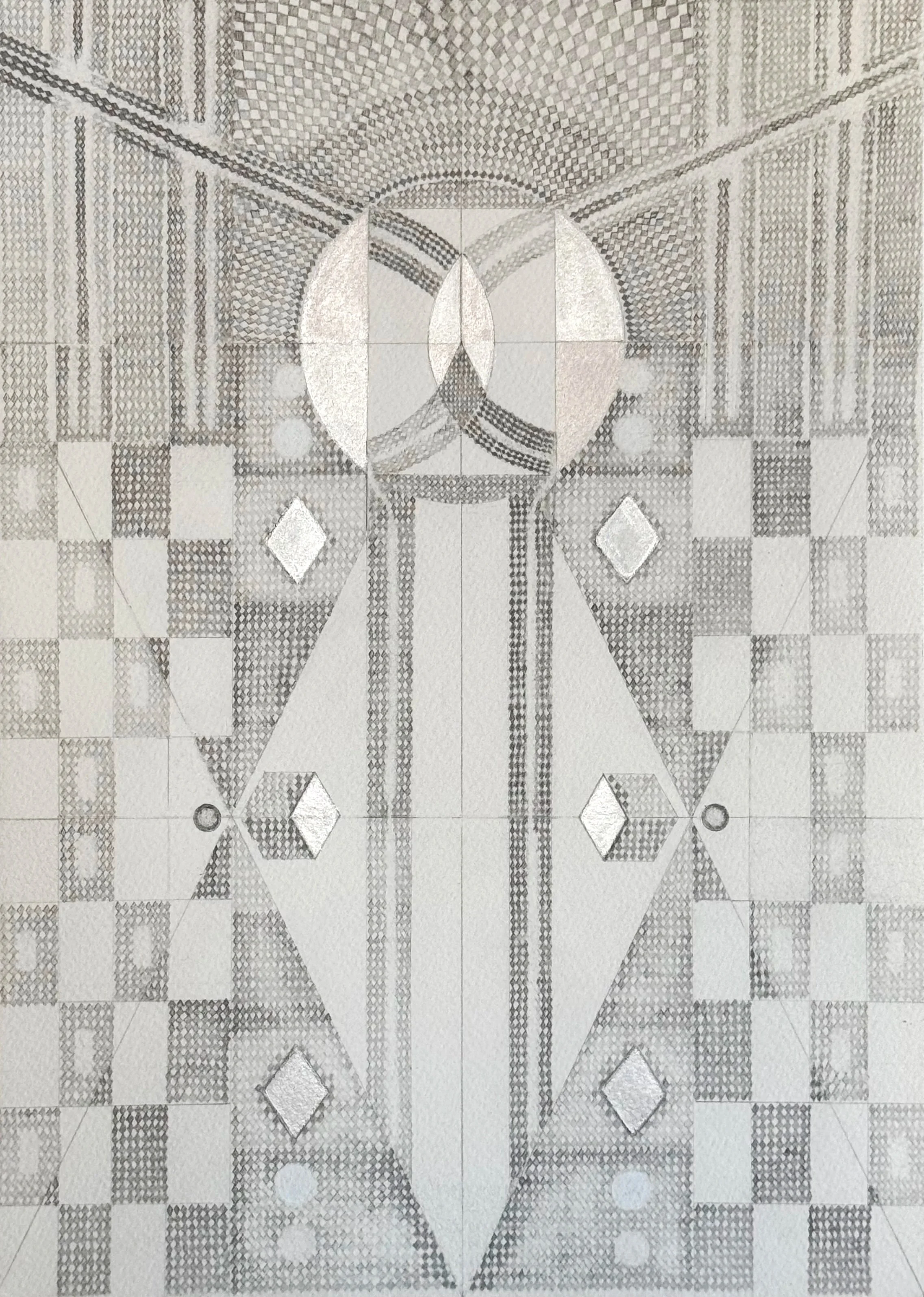 Graphite and Iridecsent gouache on 100% cotton paper 300 GSM 18"x14"