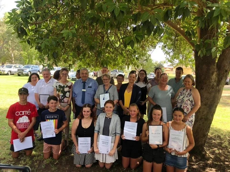 Above: Coolamon Shire Council Australia Day Award Nominees, pictured with Kath Koschel, John Seymour OAM and Steph Cooke MP