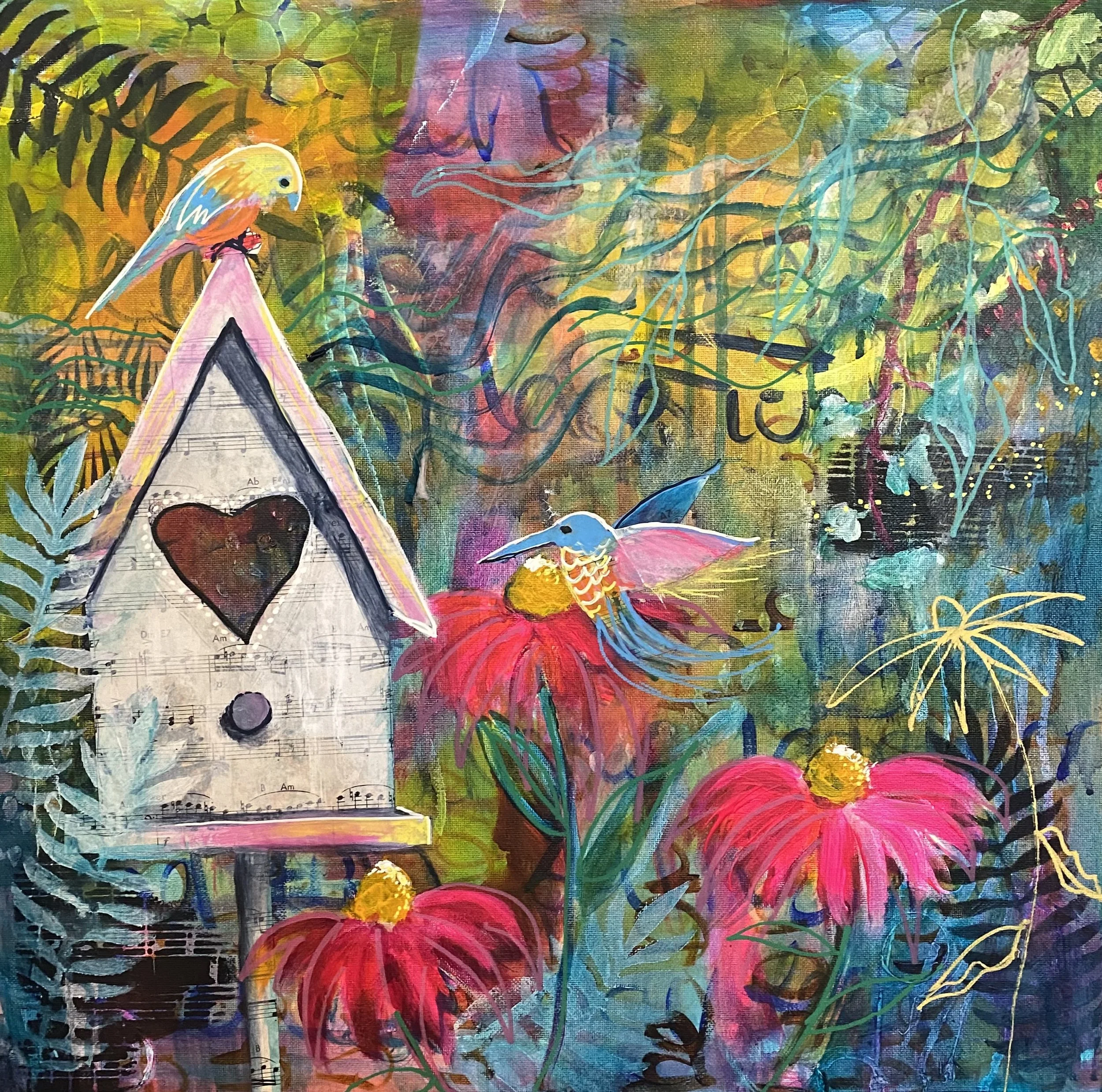 Birdsong Amongst the Blooms Art Class at The Studio Coolamon