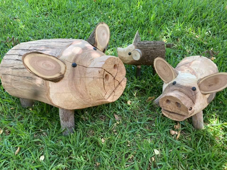 Rustic Wooden Pig