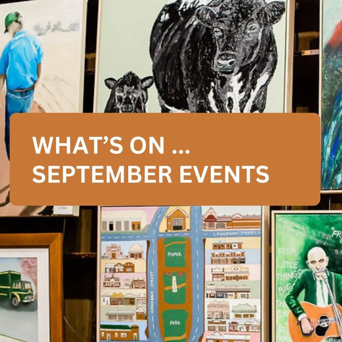 Wow! September has some exciting events.... 

On exhibition until 13 Sept - @coolamonup2dateart 
On exhibition until 3 Oct - @capture.coolamon.shire Photo Display 
5 Sept - Suitcase Rummage Sale at @ariah6The Studio Coolamon - Workshop: Sheds &amp; P