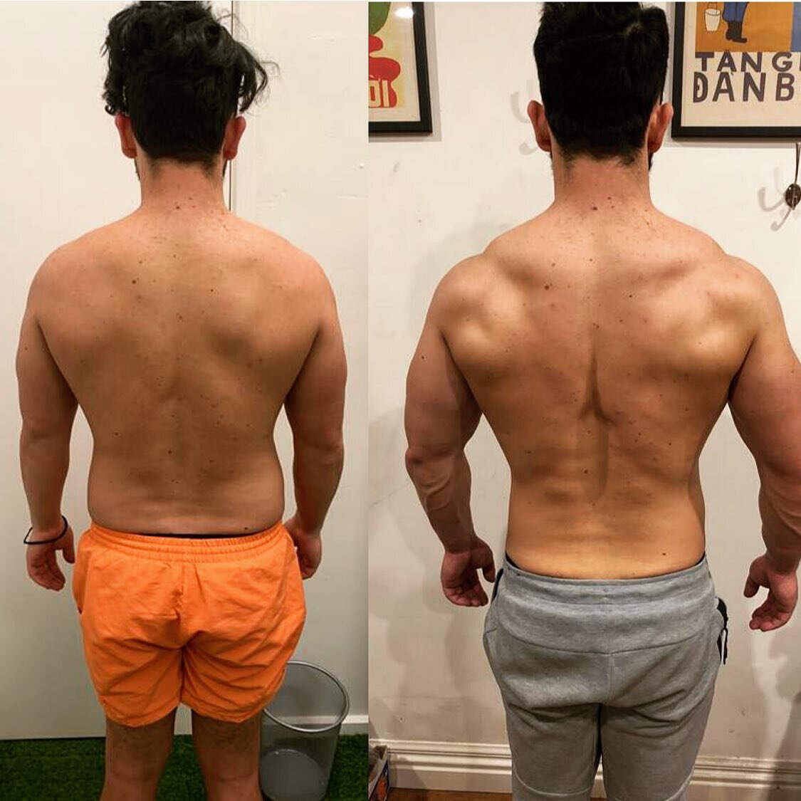 6 weeks.

Our boy @sybahar showing solid progress from the back.

Equipment used:
A pair of dumbbells.
A set of resistance bands.
@unsettledpetal used as an anchor for said resistance bands 😂

Get up off the couch and start now. If you’re not sure w