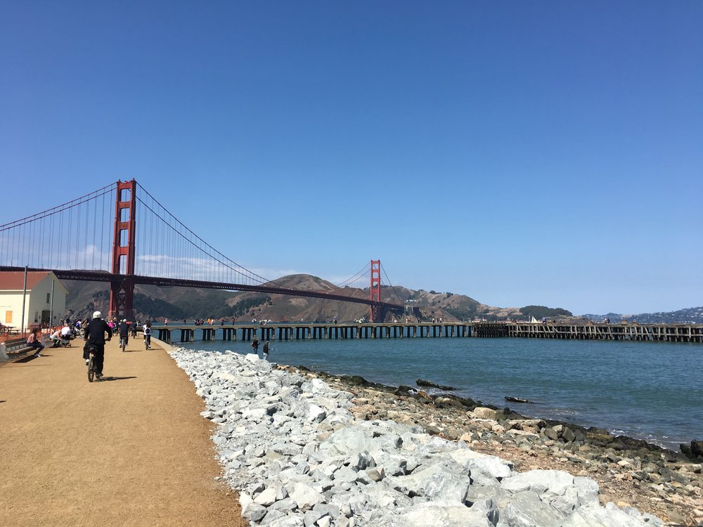 The bike path to the Golden Gate Bridge