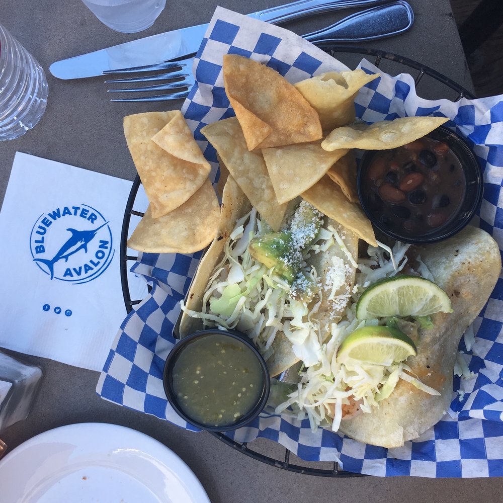 Fish tacos from Bluewater Grill