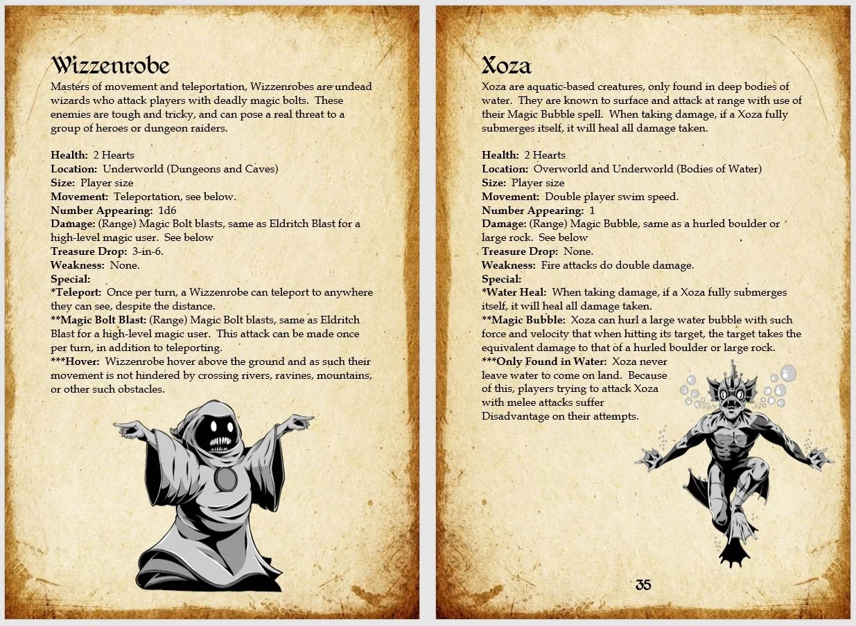 Overworld - Tabletop Monster Manual RPG Zine - System Neutral 