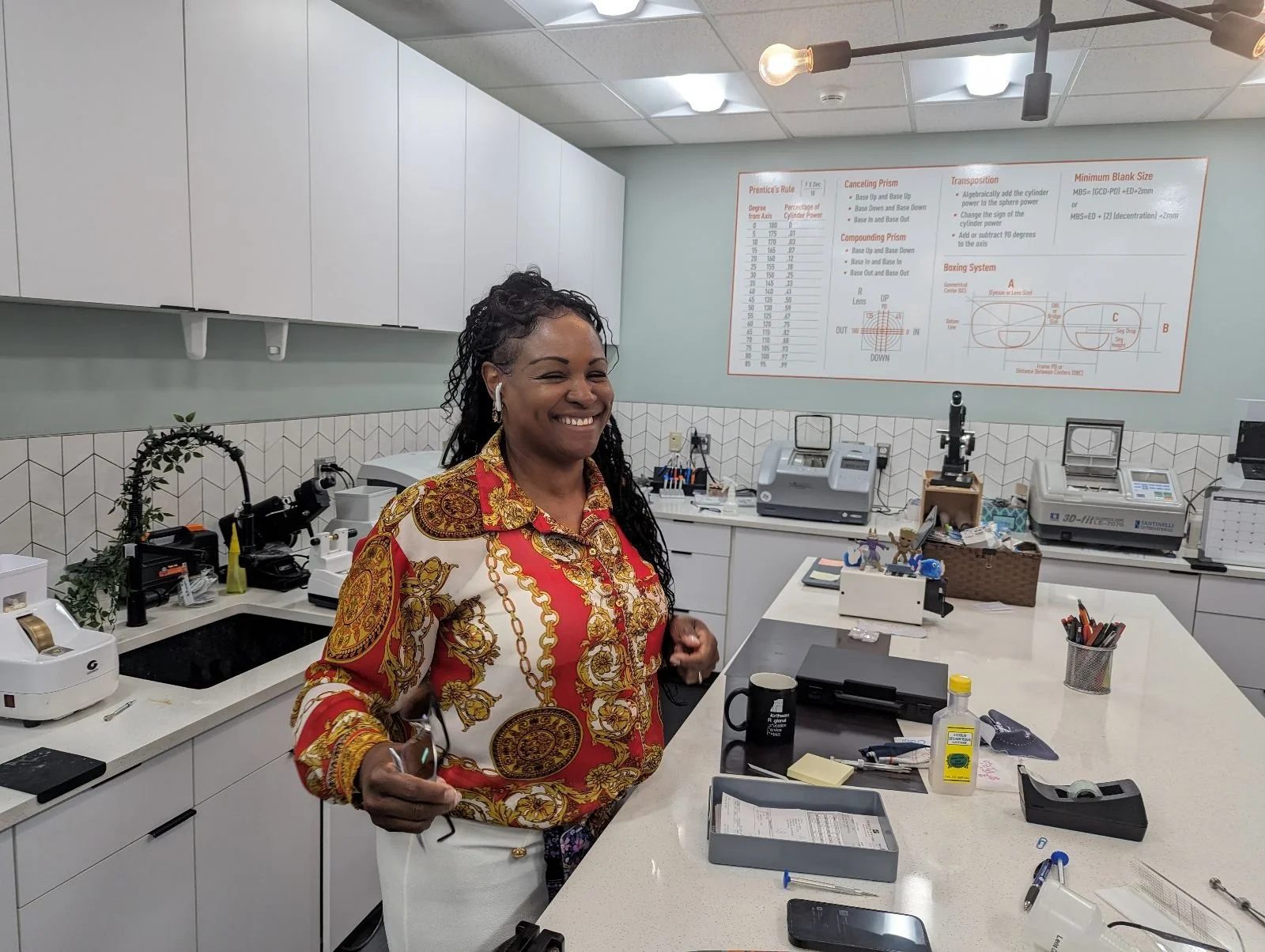 staff in finishing lab