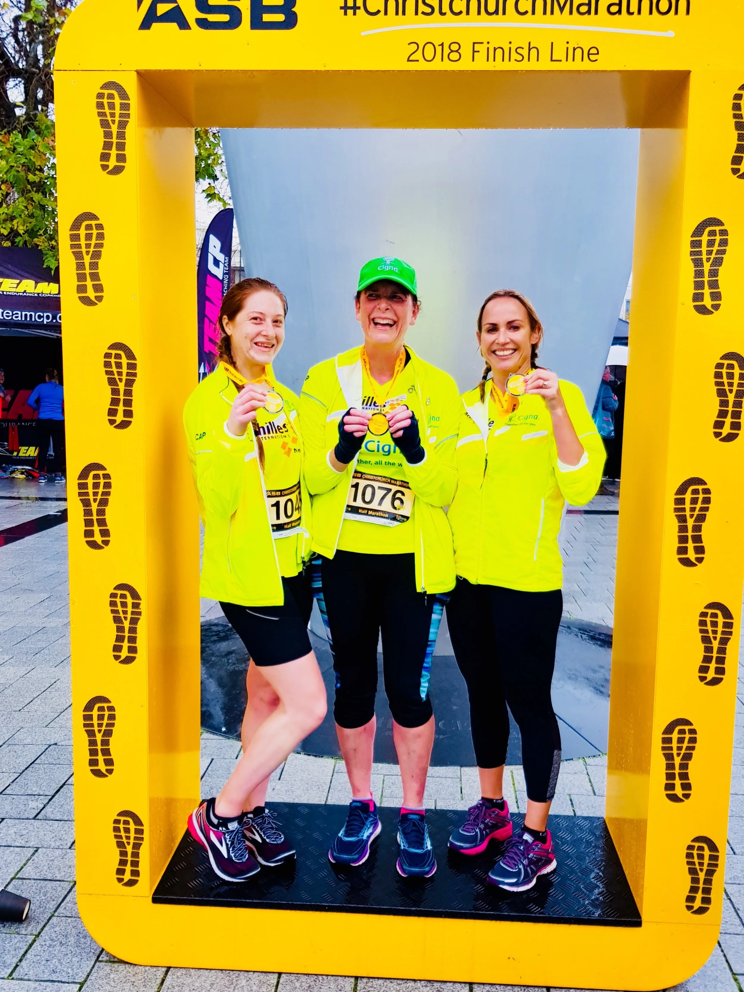 A special Achilles welcome to Lisa on the right of this pic standing alongside Nicola and Zoe.