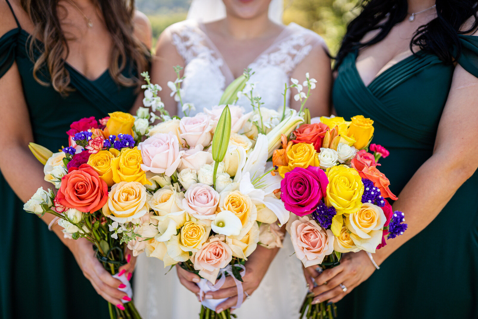 Colorful bridal bouquets at Craft House in Thorndale PA