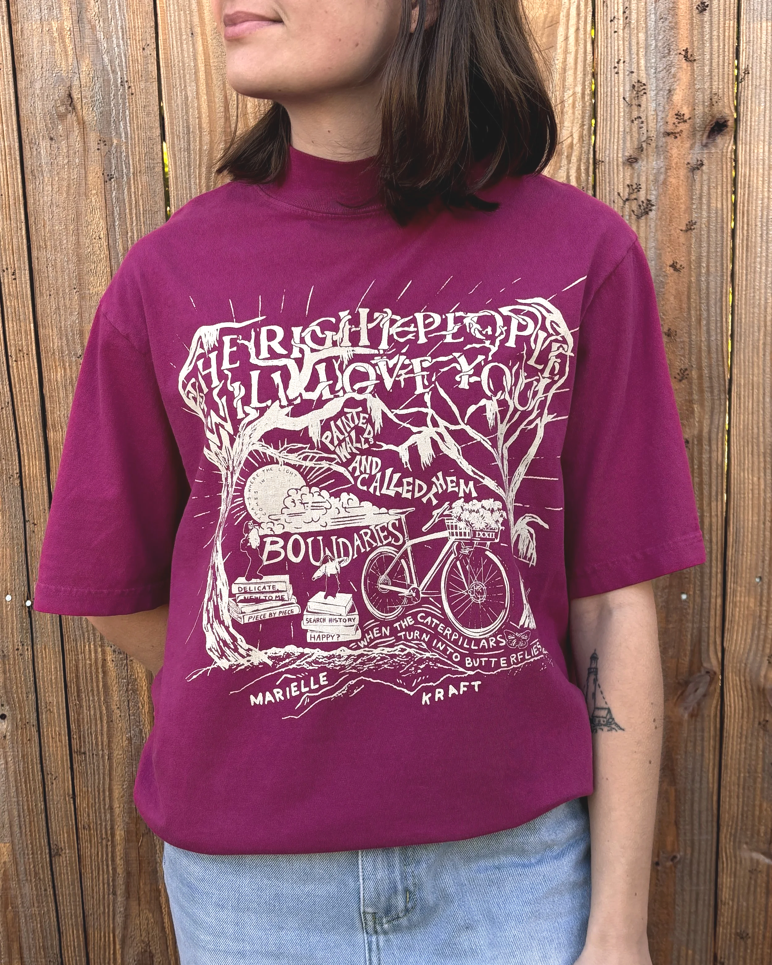 Mock Neck Graphic Tee