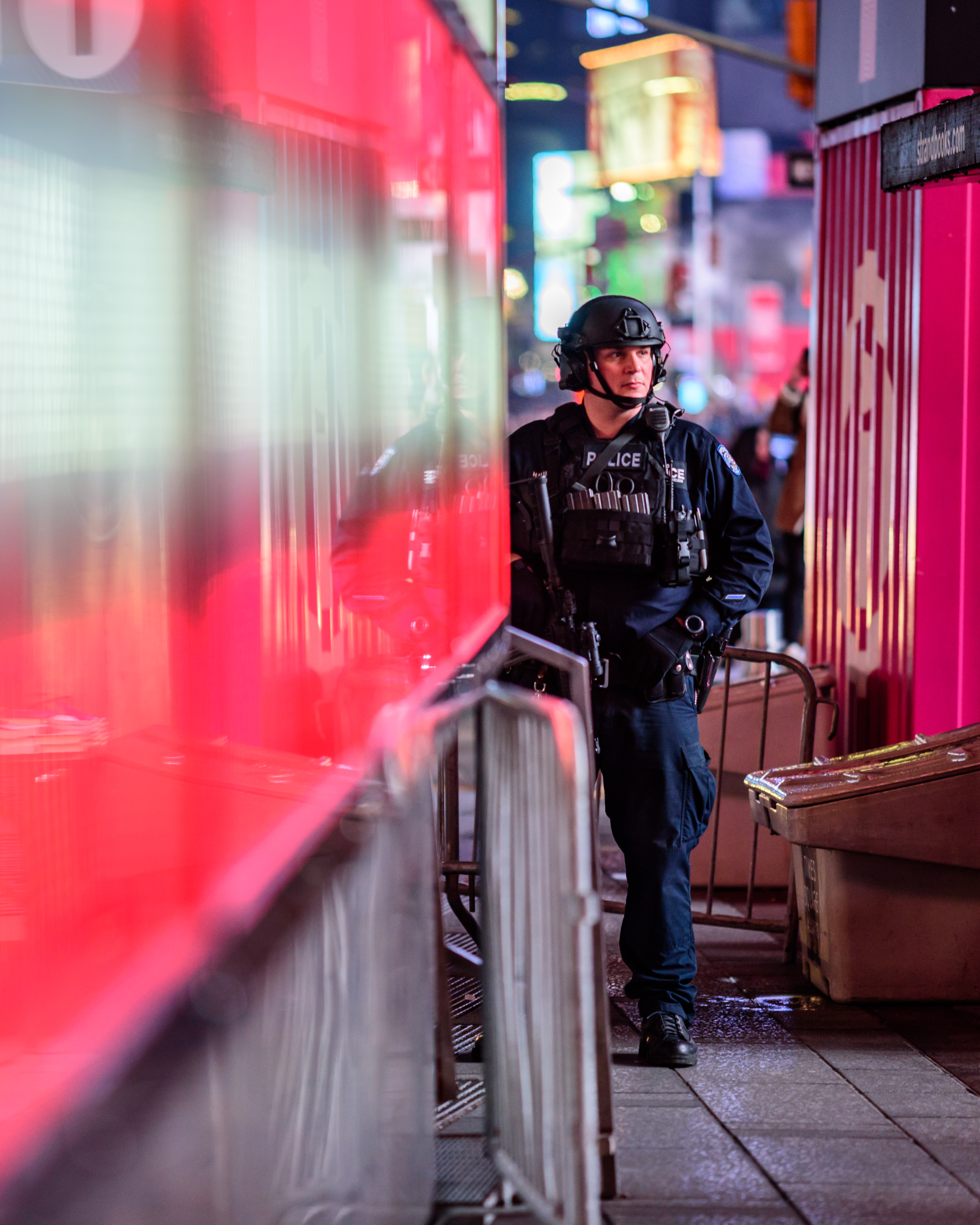Standing guard in Times Square [March 25]