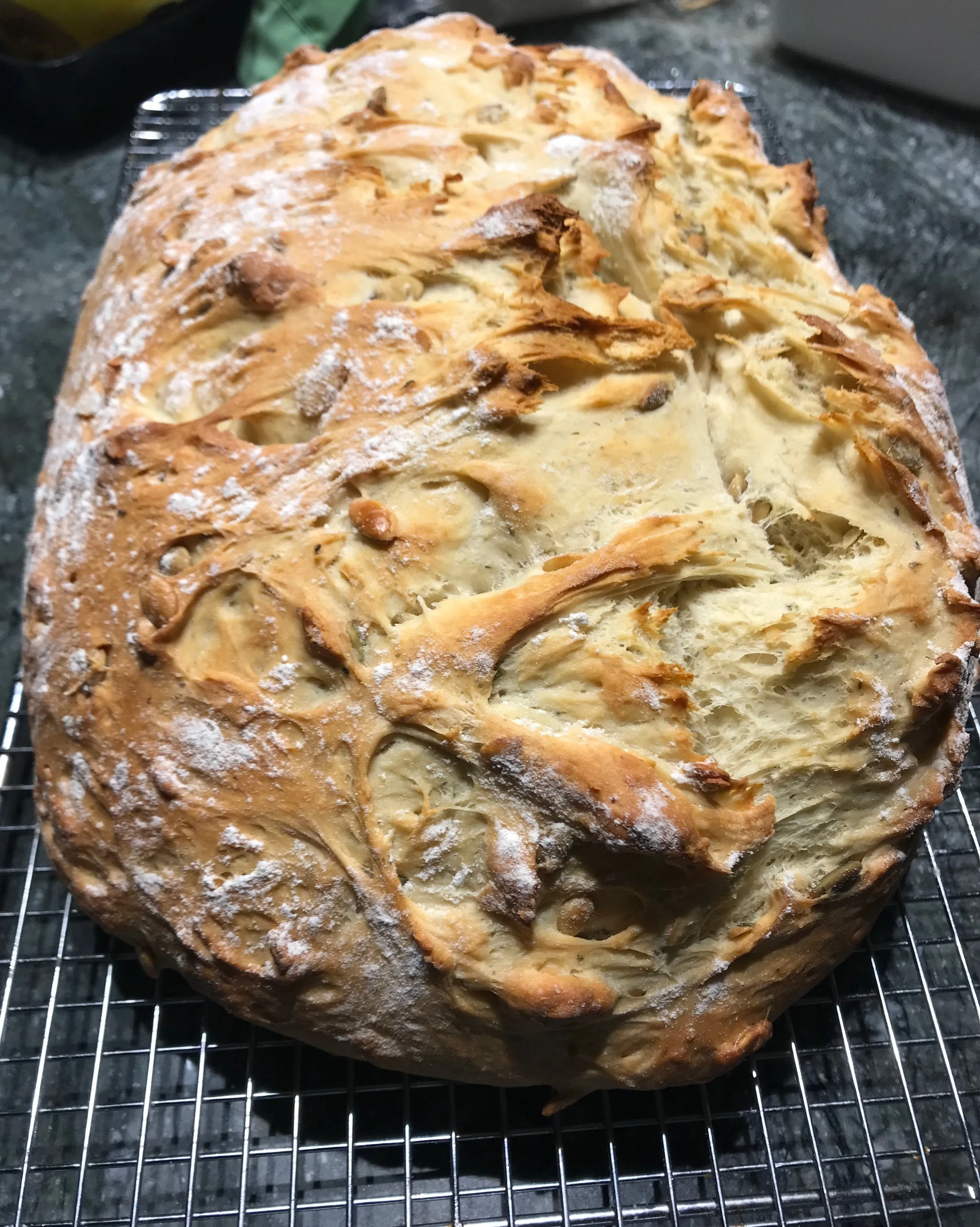 Potato and Pumkin Seed Crusty Bread