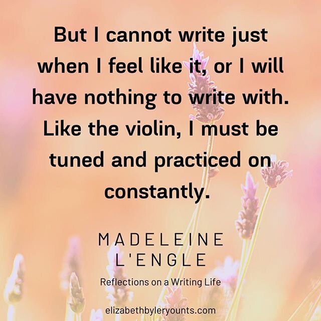 &quot;But I cannot write just when I feel like it, or I will have nothing to write with. Like the violin, I must be tuned and practiced on constantly.&quot; Madeleine L'Engle, A Circle of Quiet⠀
...⠀
I often don't feel like writing and it has often k