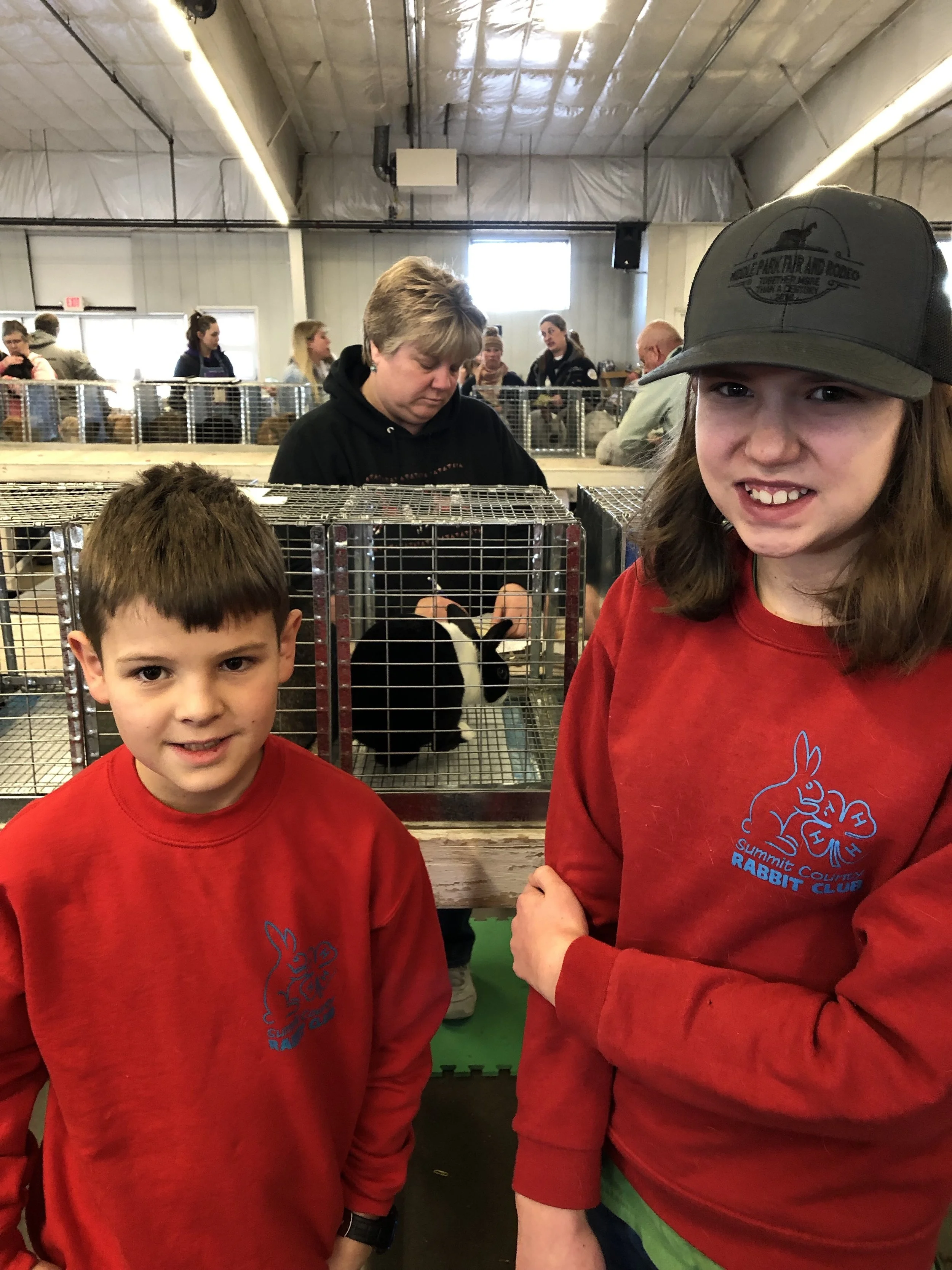 This photo is from a while ago, but both Jacob and Zaria are enjoying their 4H rabbit husbandry club.