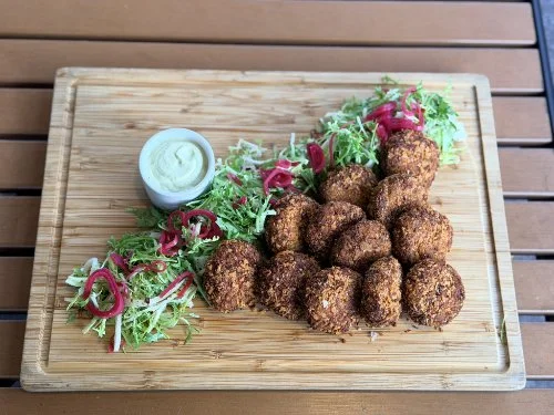 Crab cake party platter at Salt & Iron in Edmonds WA