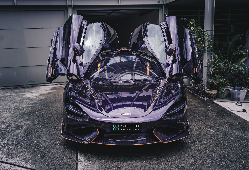 shibbi car detail performing maintenance detail on Mclaren 765LT in Vaucluse Sydney