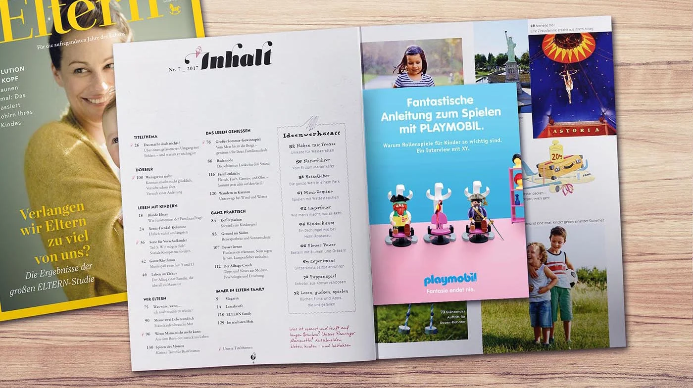 How to play PLAYMOBIL? Das erklären wir im Beileger der Zeitschrift "Eltern".