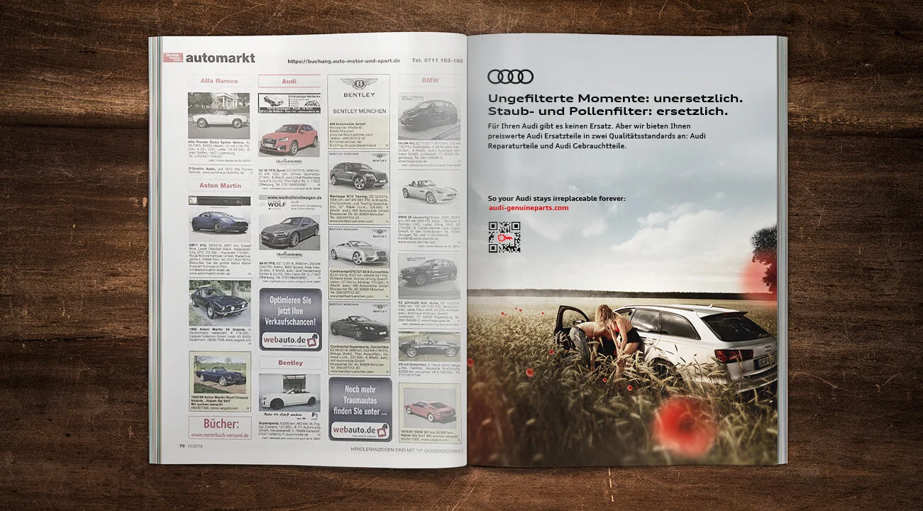 Wer im Teilemarkt nach günstigen Ersatzteilen sucht, findet eine Audi Ersatzteile Anzeige.