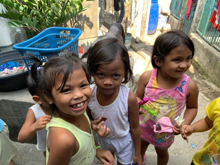 Visiting the children in the Cemetery