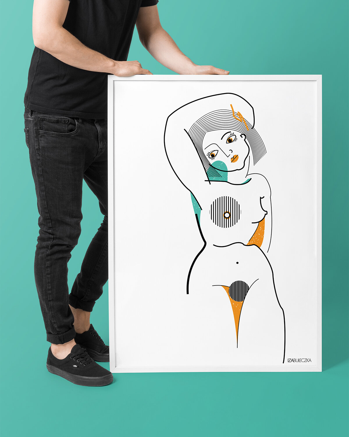 Greek Muse" abstract nude woman illustration
