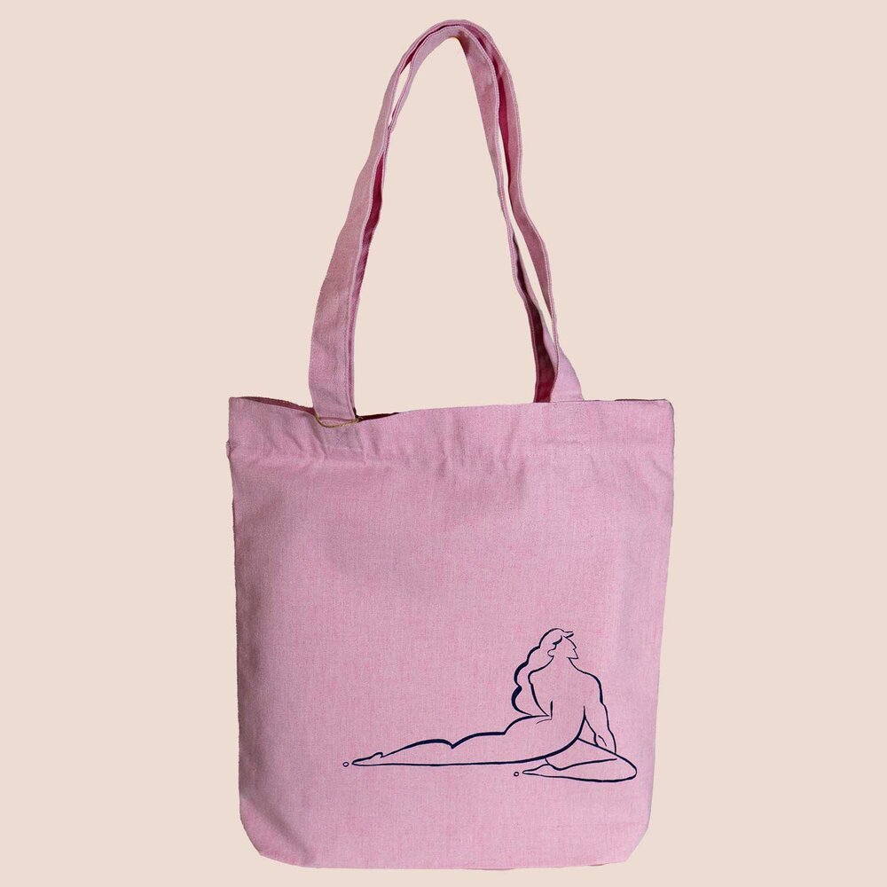 “Pigeon”- screen printed tote bag in cotton candy pink (LIMITED EDITION)