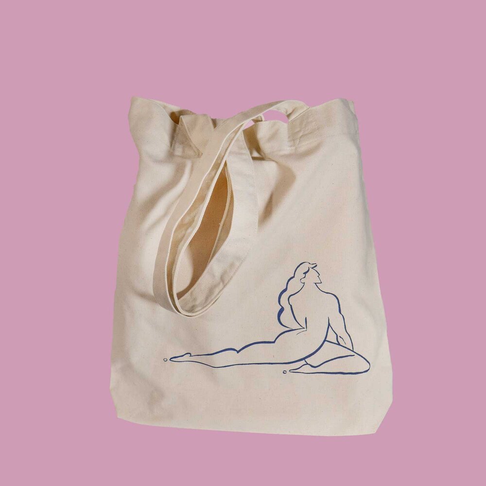“Pigeon”- screen printed tote bag in beige (LIMITED EDITION)
