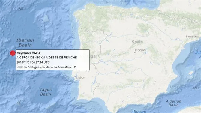 Localisation du tremblement de terre de magnitude 5,2