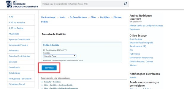 justificatif de domicile portugal financas