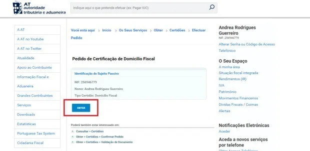 justificatif de domicile portugal financas fisc