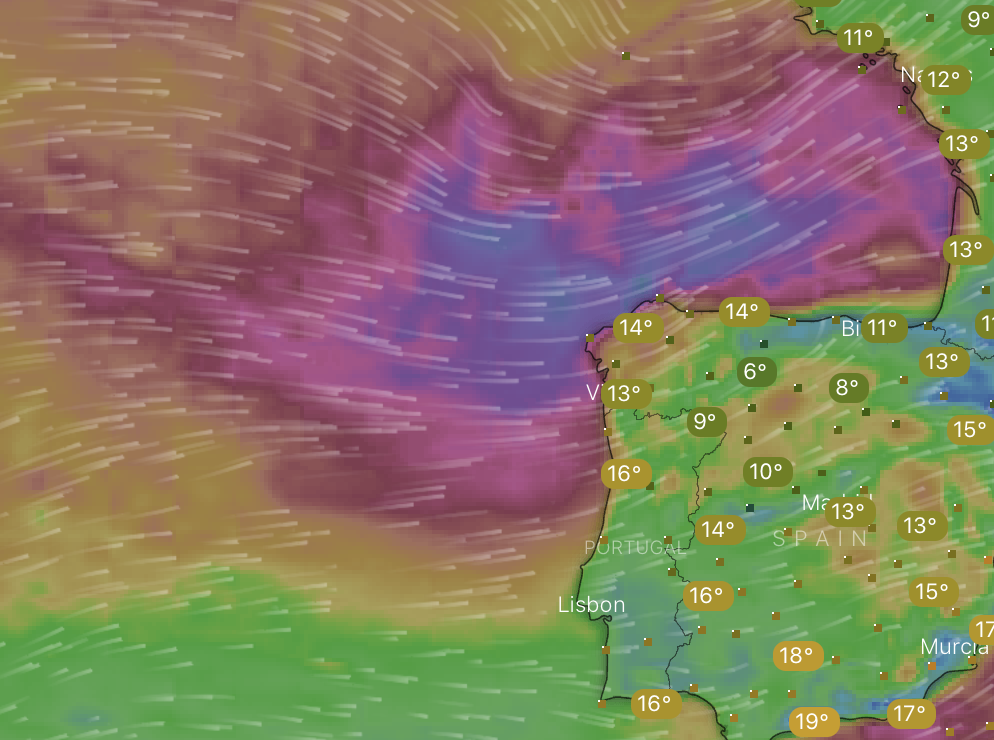 Tempête Fabien : les régions de Porto, Coimbra, Braga, Vila Real, Aveiro et Viana do Castelo sous alerte rouge avec des vents de 140 km/h et des vagues de 15 mètres