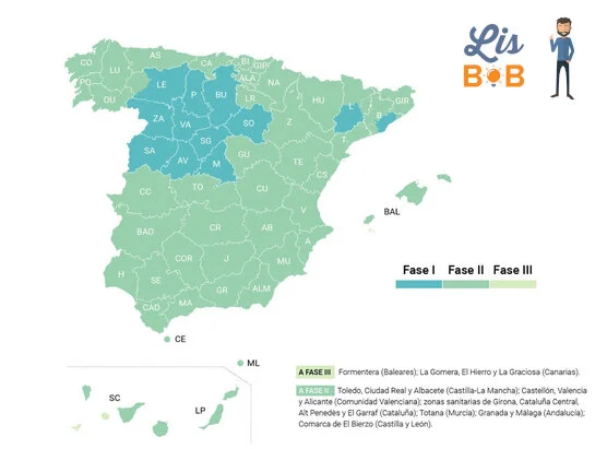 Découvrez les zones qui passent en phase 2 et 3 en Espagne dès ce lundi 1 juin