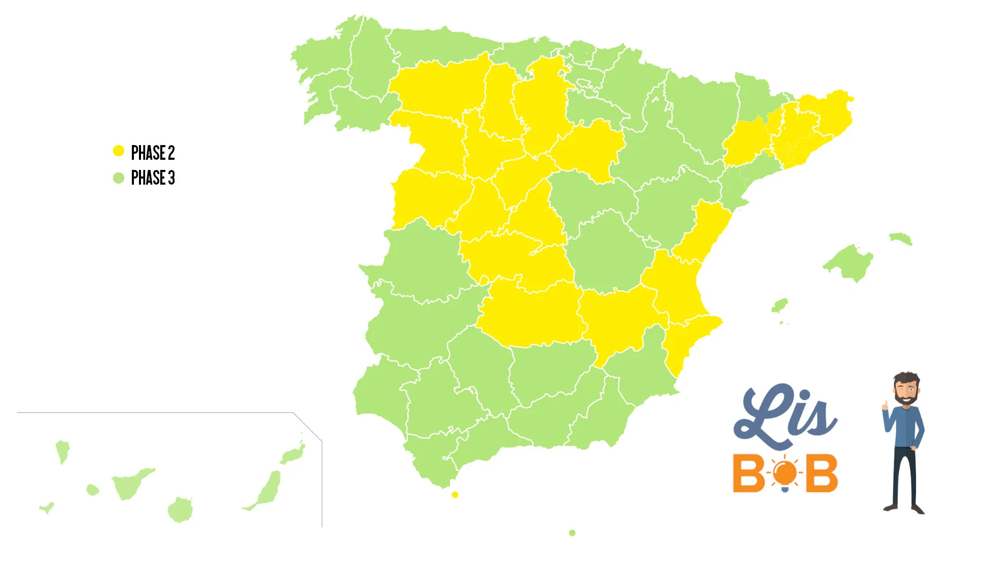 Découvrez les zones qui passent en phase 2 et 3 en Espagne dès ce lundi 8 juin